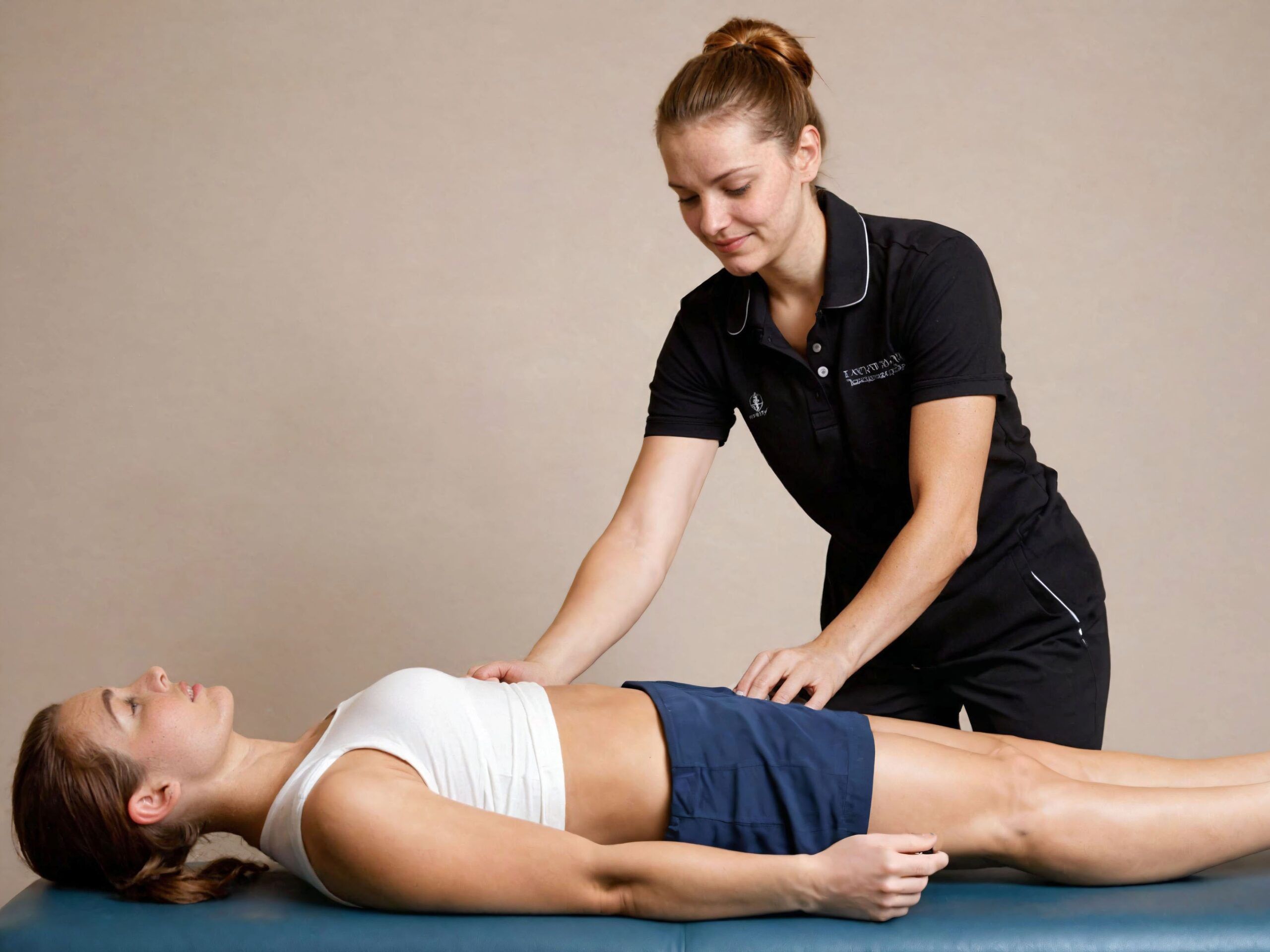 Atención individual durante una sesión de fisioterapia