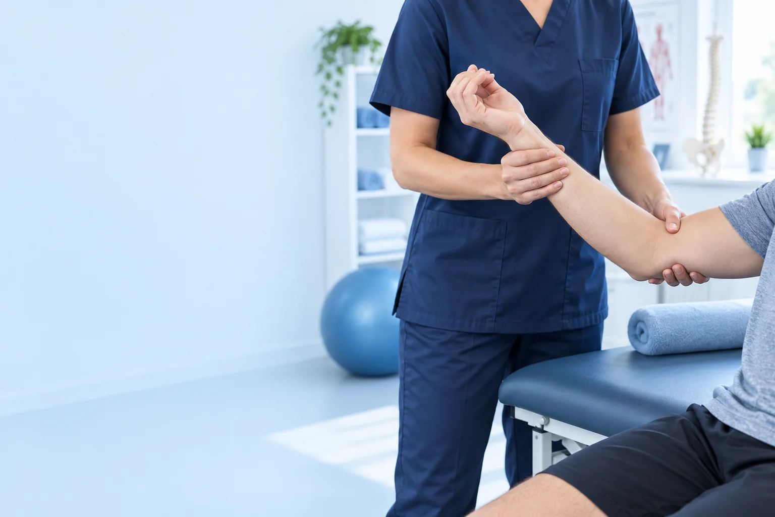 Valoración de fisioterapia del antebrazo: ilustración