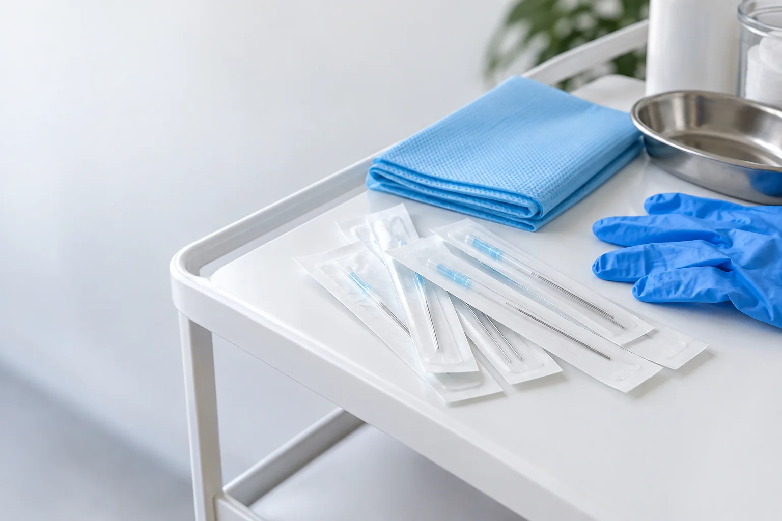 Imagen ilustrativa de material estéril preparado para técnicas de punción en fisioterapia