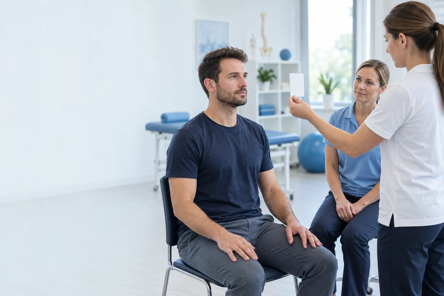 Imagen ilustrativa de una valoración de la mirada en fisioterapia vestibular